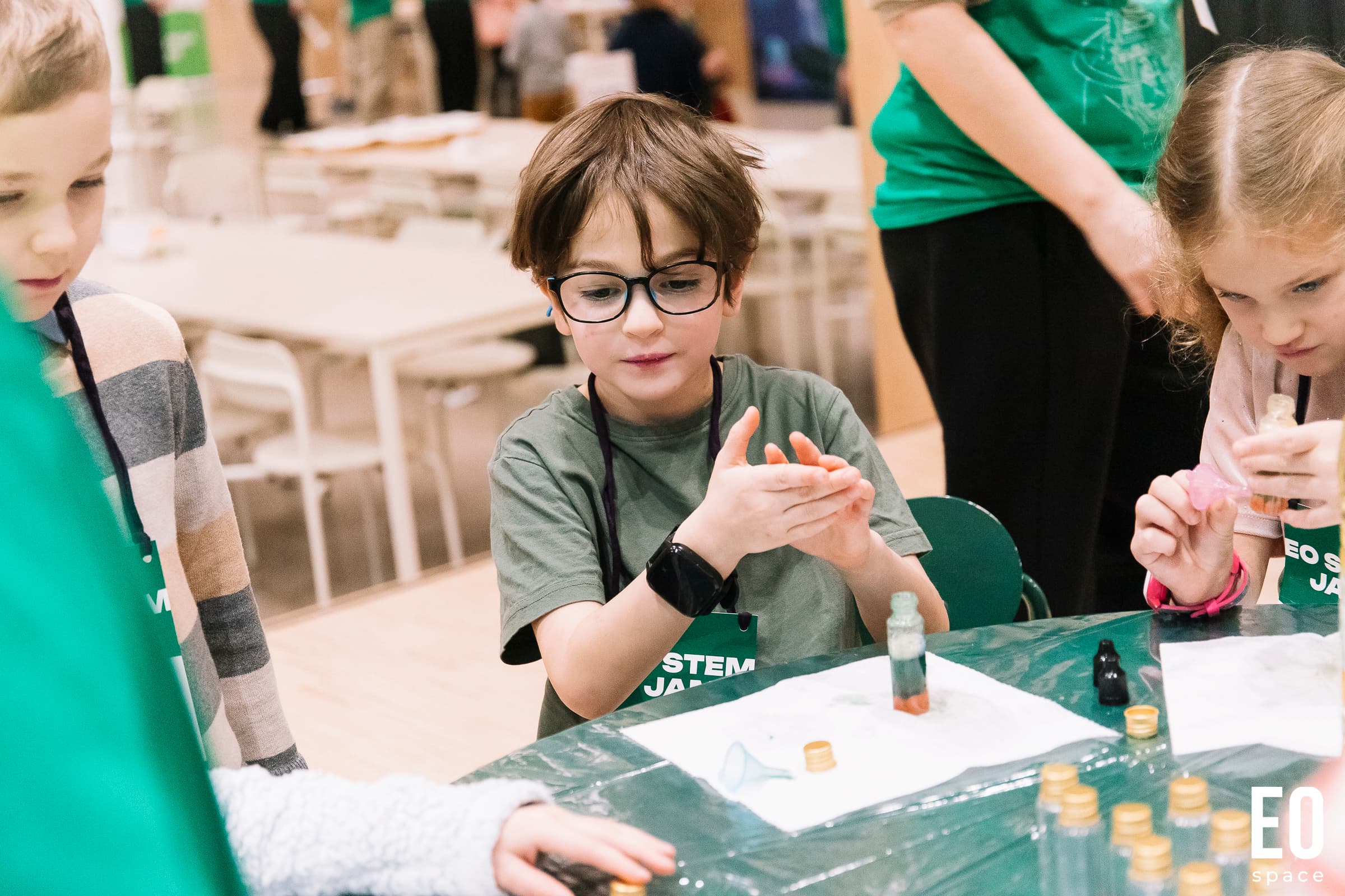 Child doing a chemistry experiment